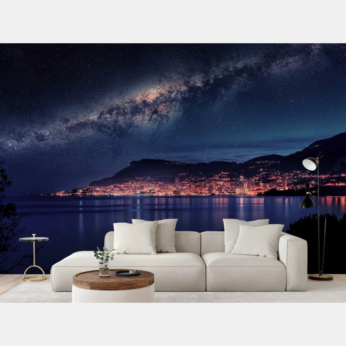 Fototapete küstenstadt unter der milchstraße – Wallnifity® Fototapete küstenstadt unter der milchstraße – Wallnifity®