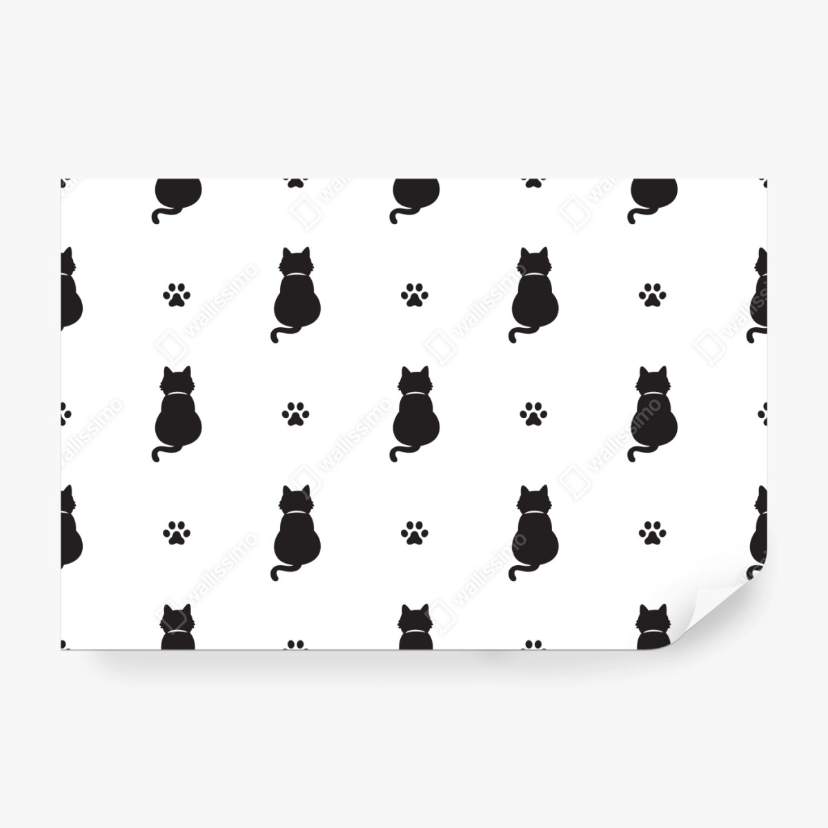 Fototapete muster mit schwarzen katzensilhouetten – Wallnifity® Fototapete muster mit schwarzen katzensilhouetten – Wallnifity®