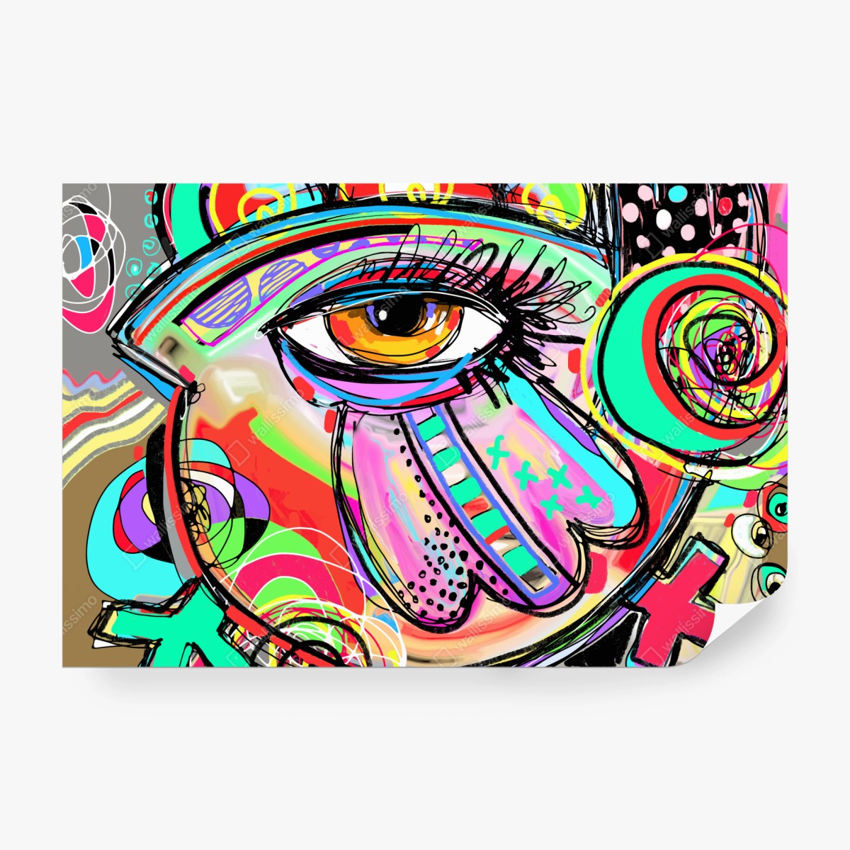 Fototapete lebhaftes abstraktes auge im pop-art stil – Wallnifity® Fototapete lebhaftes abstraktes auge im pop-art stil – Wallnifity®