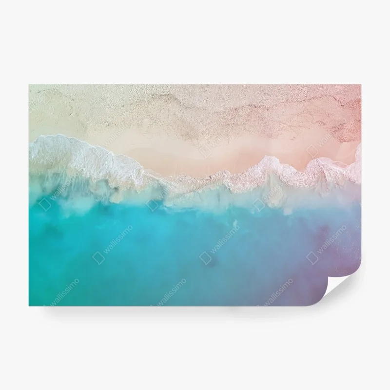 Fototapete pastell türkis strand aus der luft