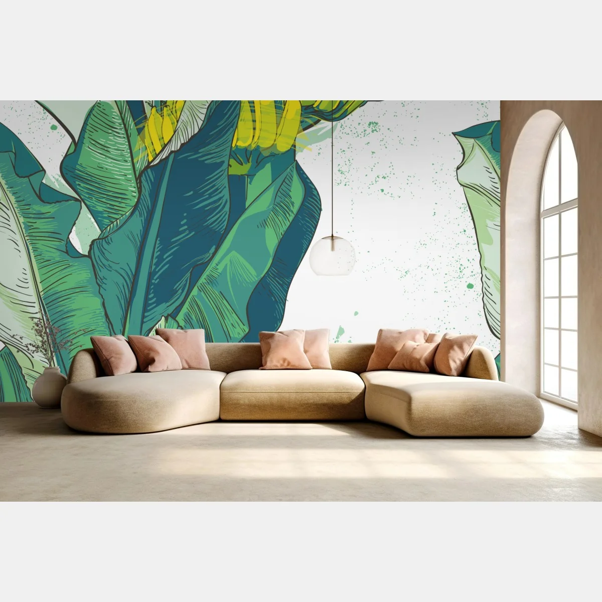 Fototapete tropische bananenblatt-illustration – Wallnifity®