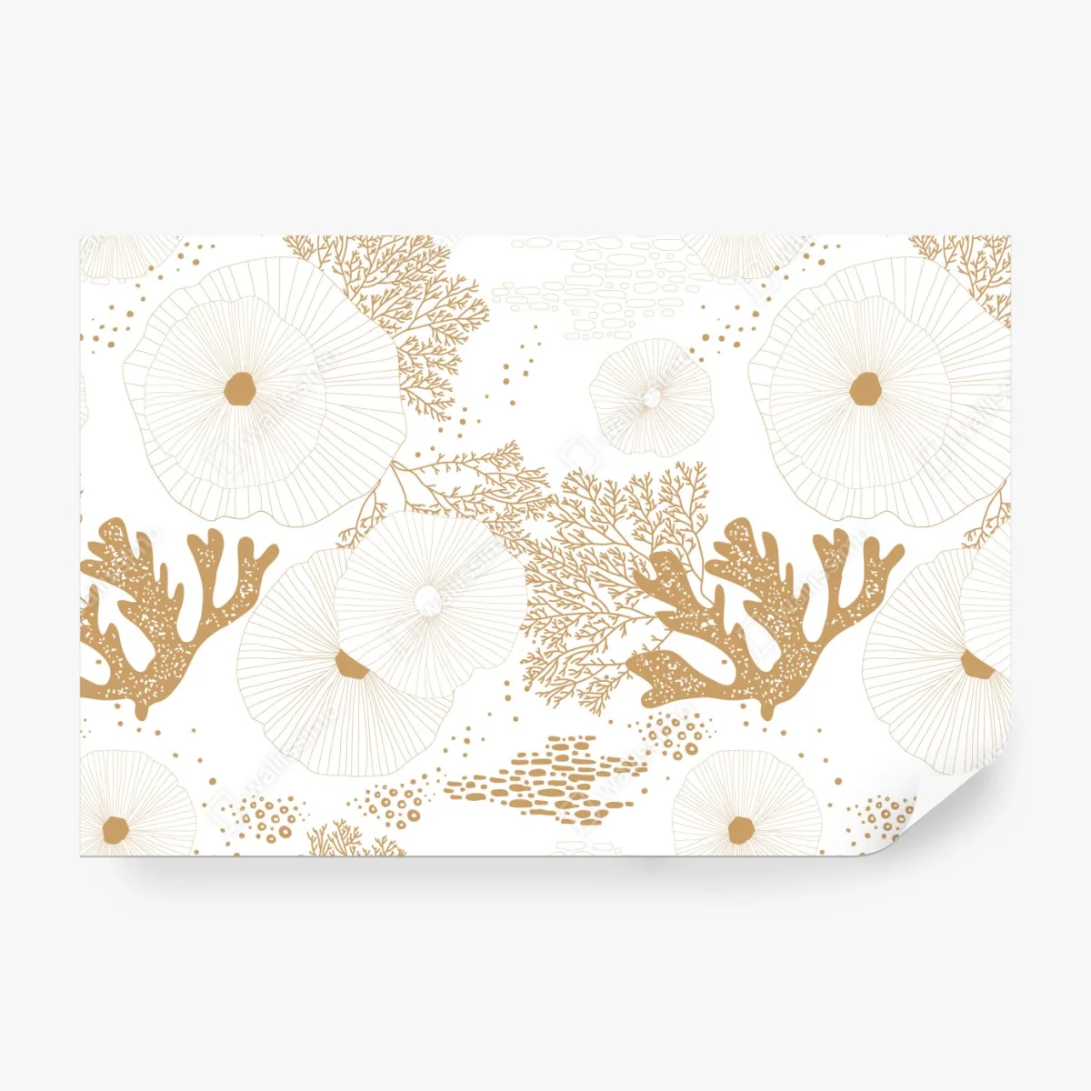 Fototapete zartes goldenes korallenmuster – Wallnifity®