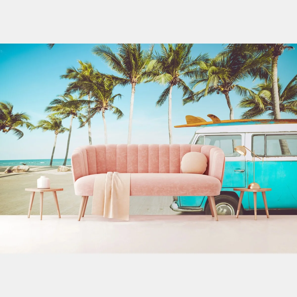 Fototapete vintage surfbus am tropischen strand – Wallnifity® Fototapete vintage surfbus am tropischen strand – Wallnifity®