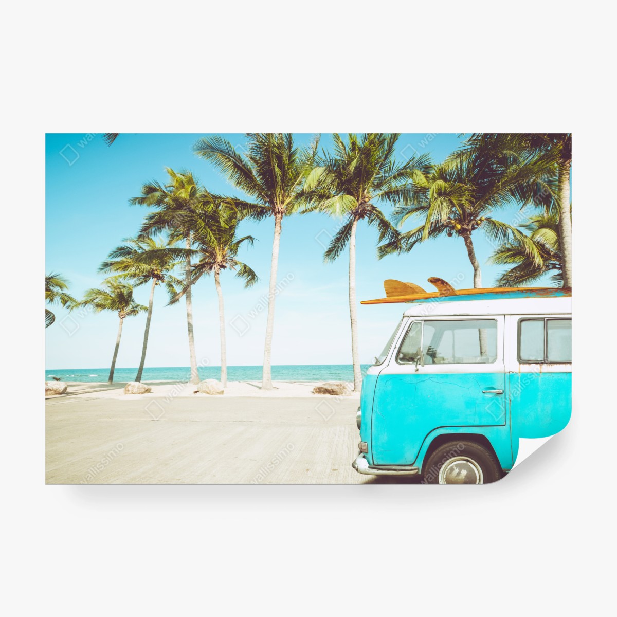 Fototapete vintage surfbus am tropischen strand – Wallnifity® Fototapete vintage surfbus am tropischen strand – Wallnifity®