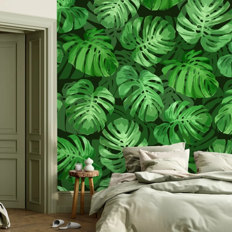 Fototapete tropisches monstera-blattmuster