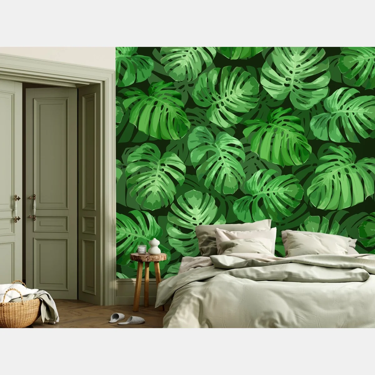Fototapete tropisches monstera-blattmuster – Wallnifity® Fototapete tropisches monstera-blattmuster – Wallnifity®