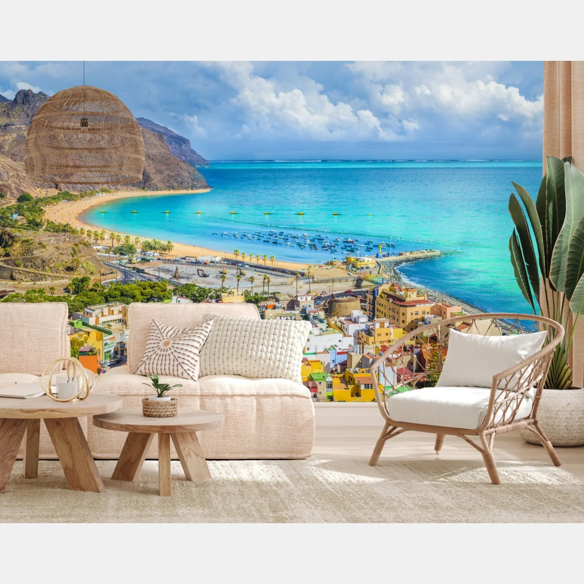 Fototapete panorama des Strandes Las Teresitas, Teneriffa – Wallnifity® Fototapete panorama des Strandes Las Teresitas, Teneriffa – Wallnifity®