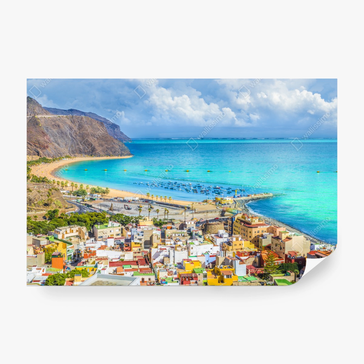 Fototapete panorama des Strandes Las Teresitas, Teneriffa – Wallnifity® Fototapete panorama des Strandes Las Teresitas, Teneriffa – Wallnifity®