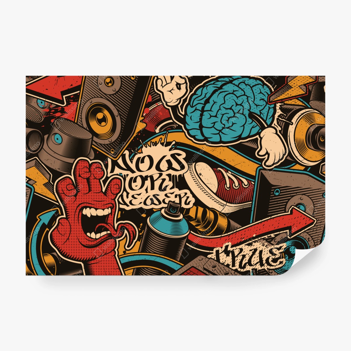 Fototapete urbanes graffiti pop-art collage – Wallnifity® Fototapete urbanes graffiti pop-art collage – Wallnifity®