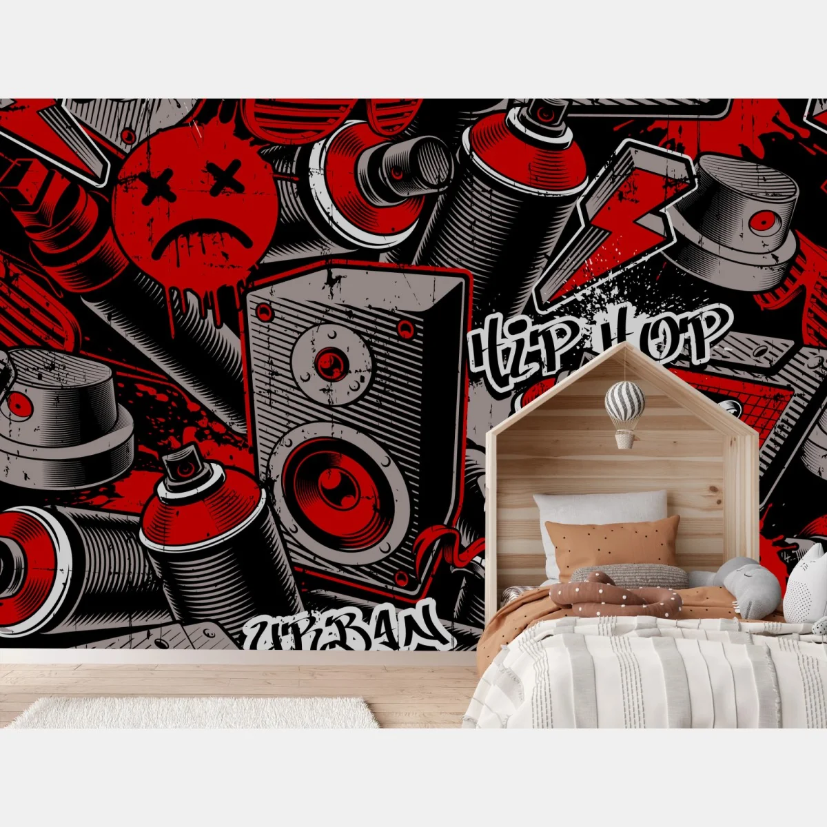 Fototapete urbanes graffiti hip hop collage – Wallnifity®
