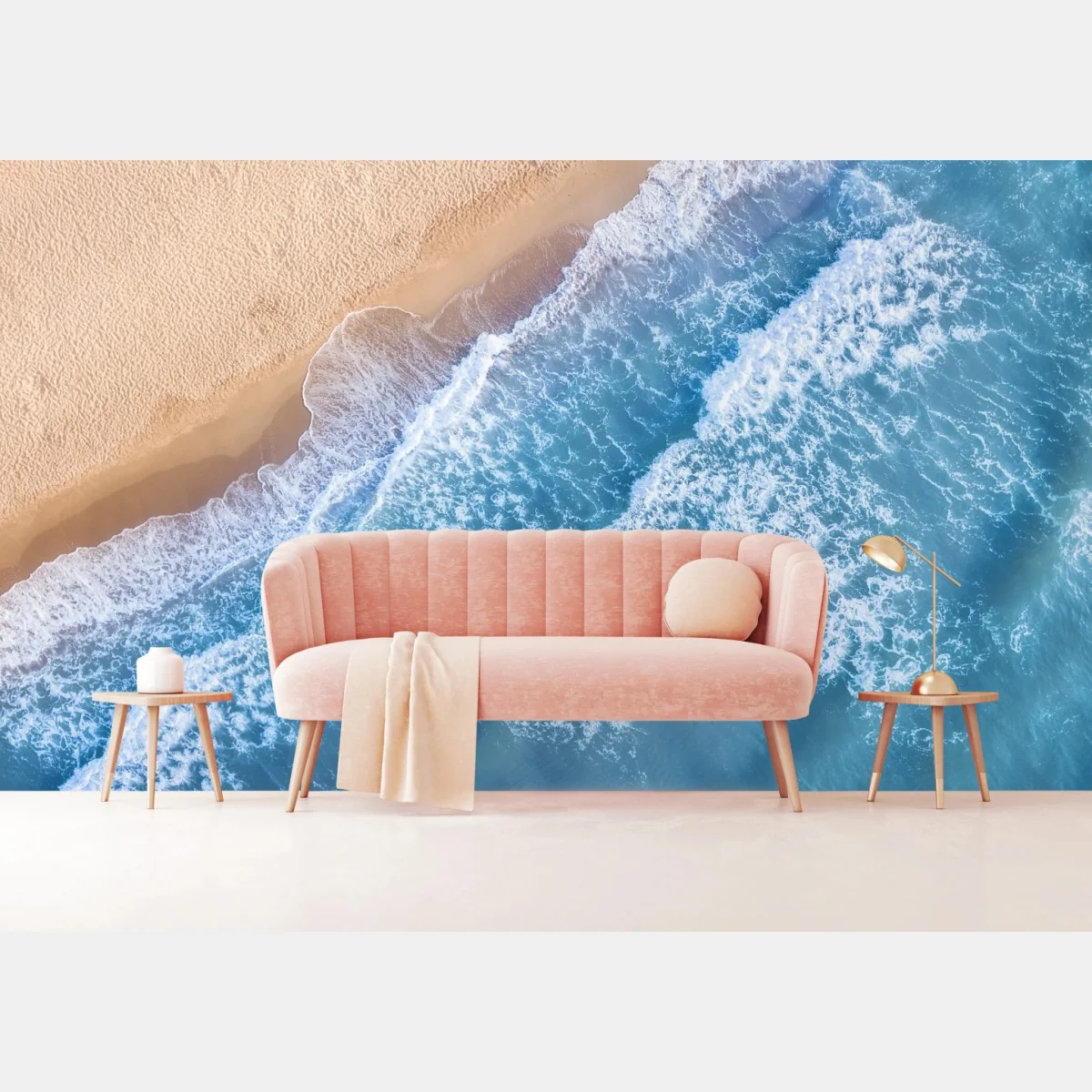 Fototapete luftaufnahme türkiser wellen an sandigem strand – Wallnifity® Fototapete luftaufnahme türkiser wellen an sandigem strand – Wallnifity®