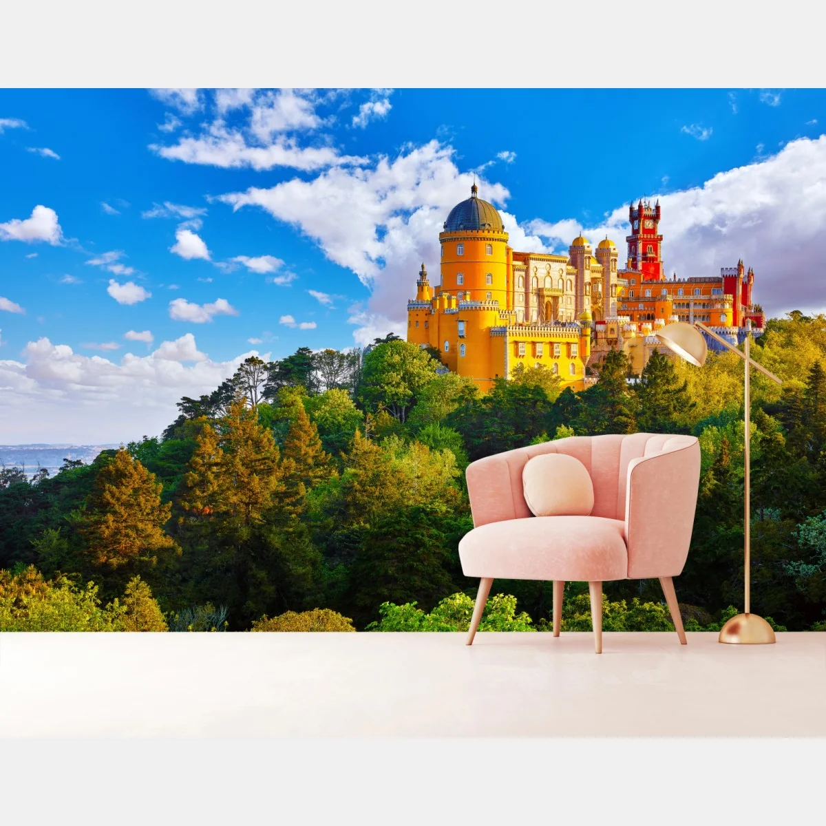 Fototapete bunter Pena-Palast auf dem hügel – Wallnifity® Fototapete bunter Pena-Palast auf dem hügel – Wallnifity®