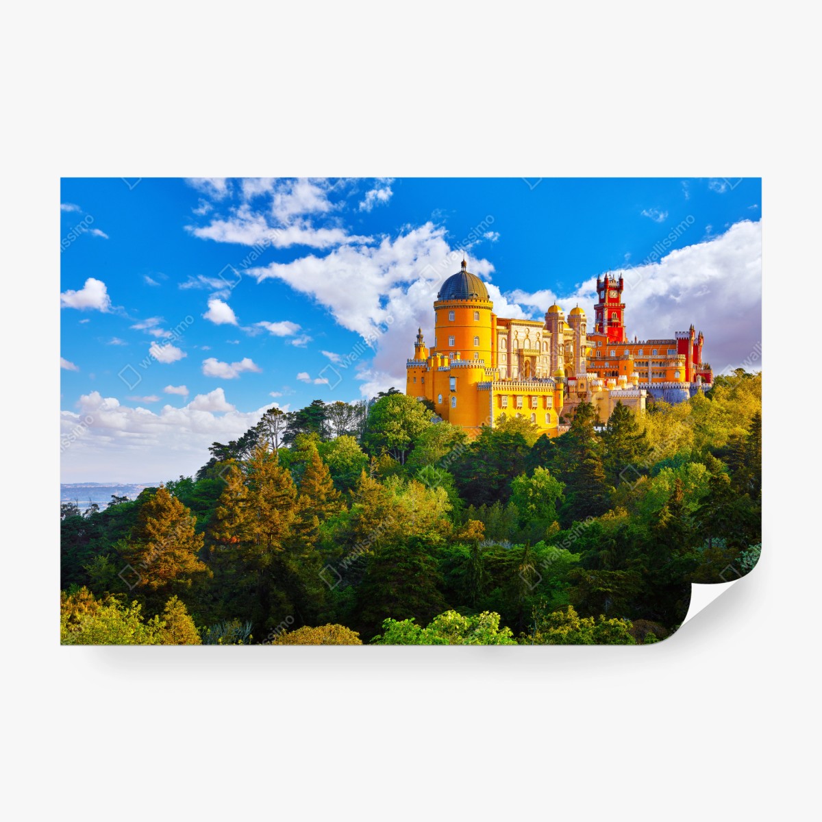 Fototapete bunter Pena-Palast auf dem hügel – Wallnifity® Fototapete bunter Pena-Palast auf dem hügel – Wallnifity®