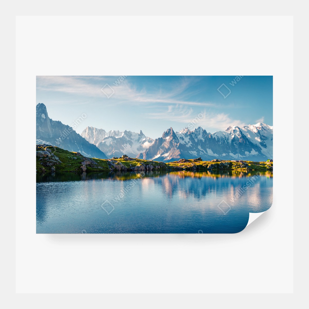 Fototapete panorama von Lac Blanc und Mont Blanc – Wallnifity® Fototapete panorama von Lac Blanc und Mont Blanc – Wallnifity®