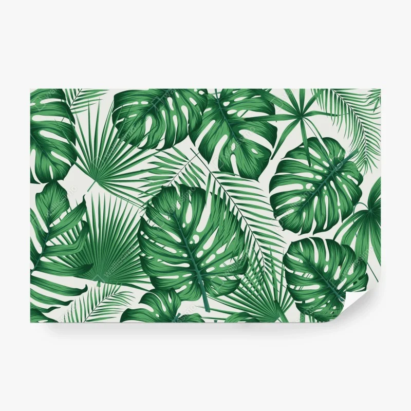 Fototapete tropisches monstera- und palmblättermuster