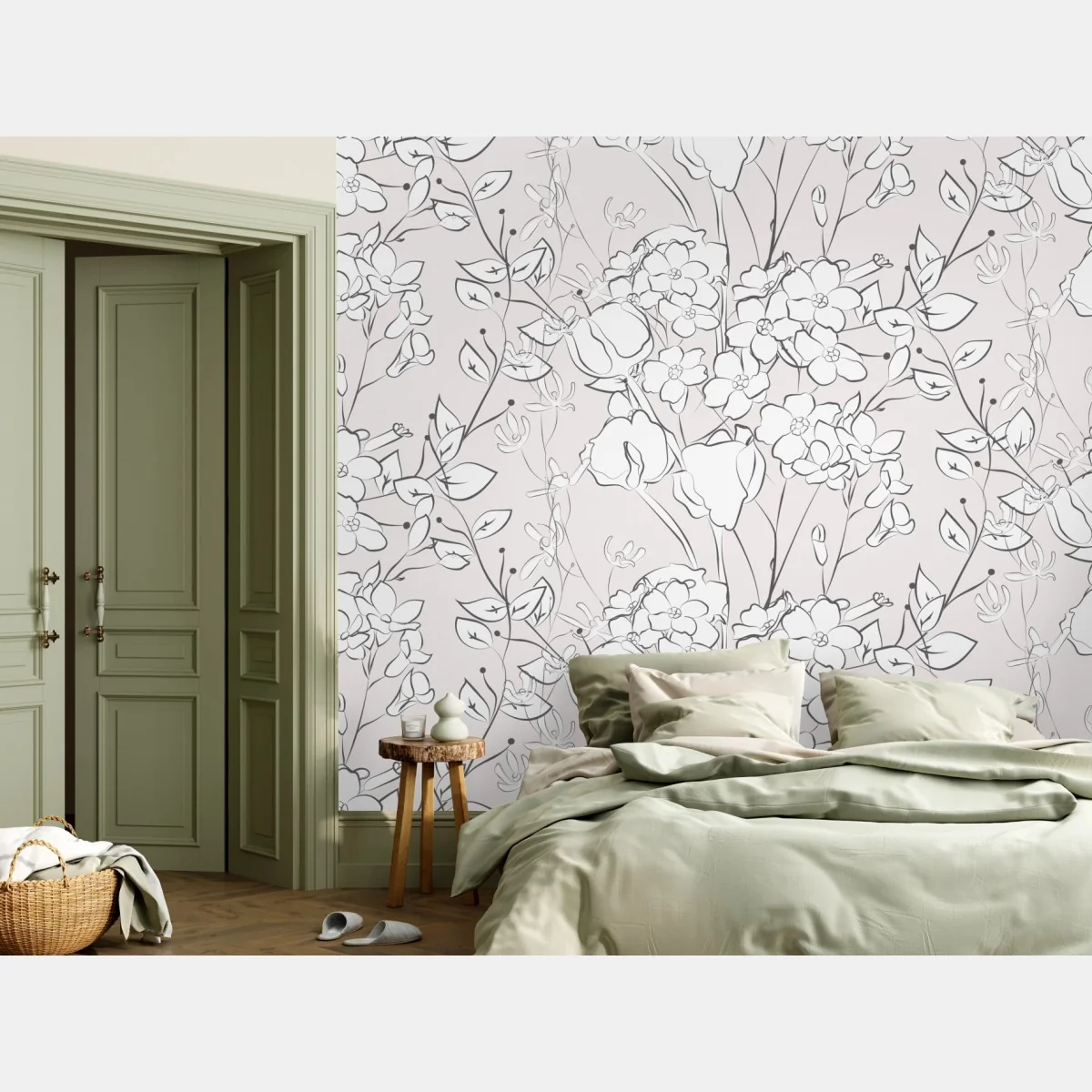 Fototapete zartes pastellblumenmuster – Wallnifity®