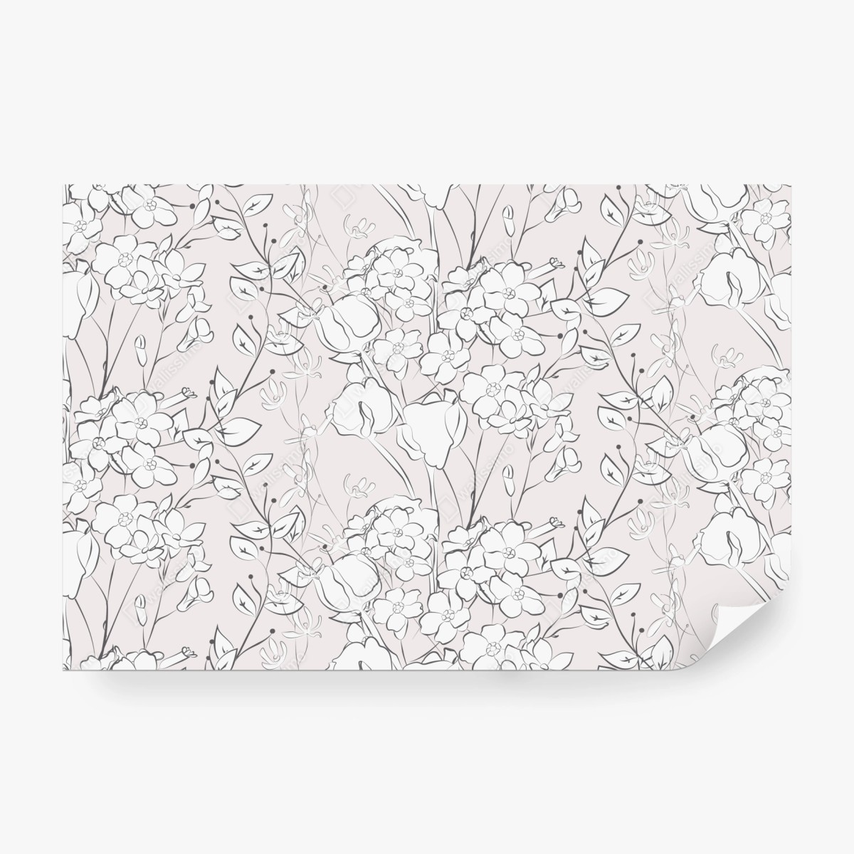 Fototapete zartes pastellblumenmuster – Wallnifity®