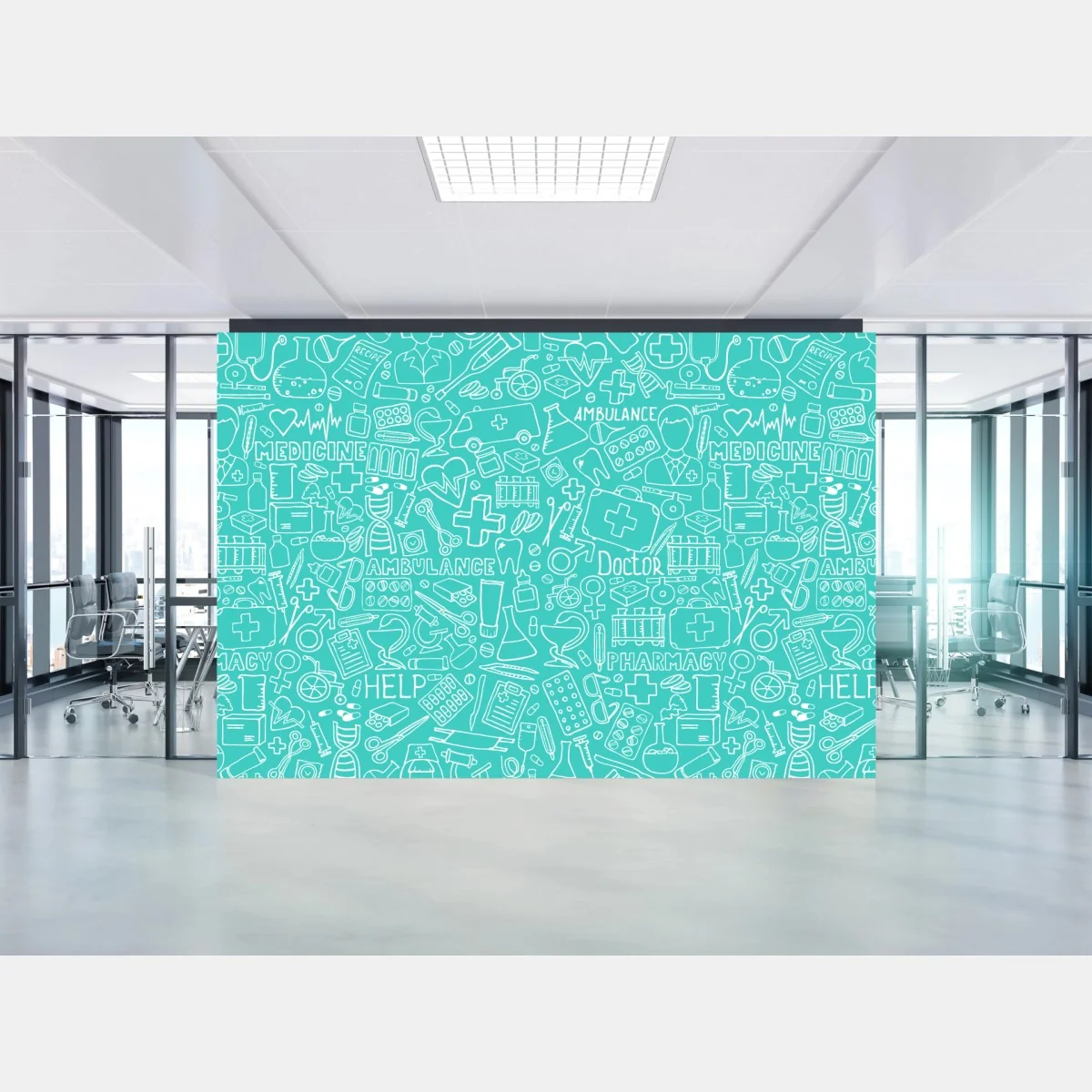 Fototapete türkises nahtloses muster mit medizinischen icons – Wallnifity® Fototapete türkises nahtloses muster mit medizinischen icons – Wallnifity®