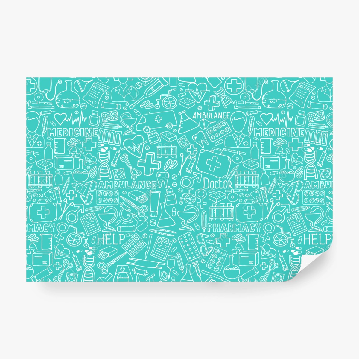 Fototapete türkises nahtloses muster mit medizinischen icons – Wallnifity® Fototapete türkises nahtloses muster mit medizinischen icons – Wallnifity®