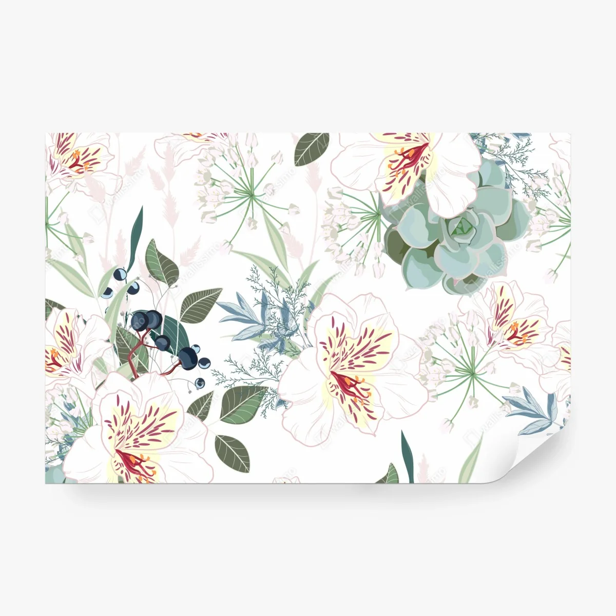 Fototapete zartes pastell blumenmuster – Wallnifity® Fototapete zartes pastell blumenmuster – Wallnifity®