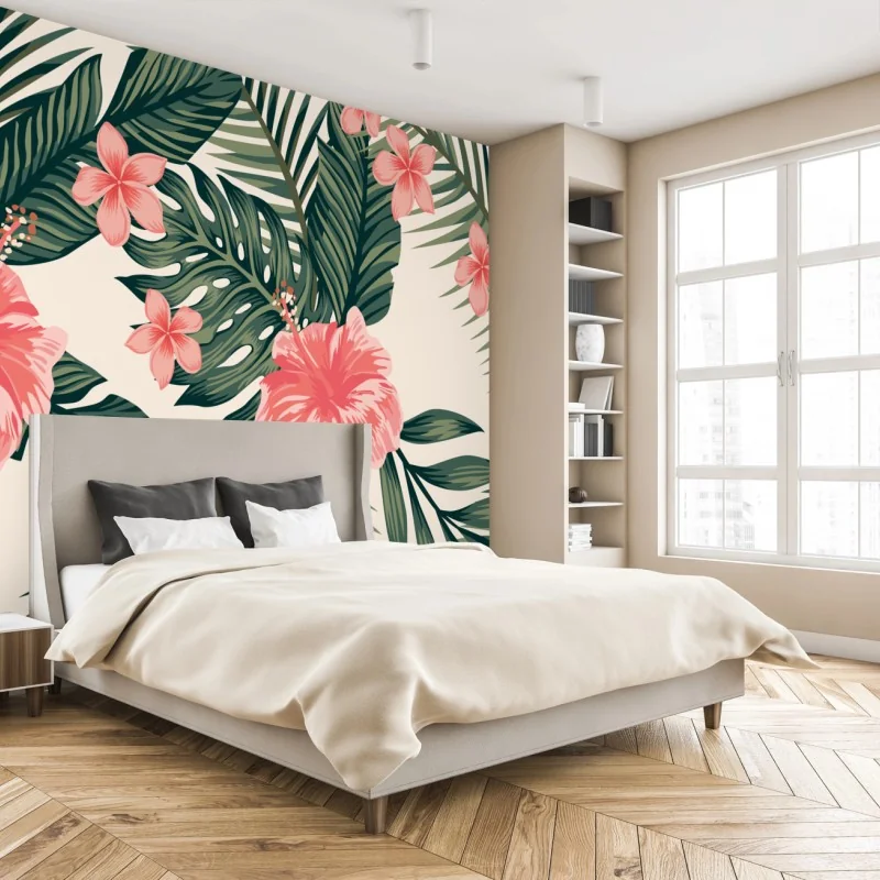 Fototapete tropisches hibiskusmuster