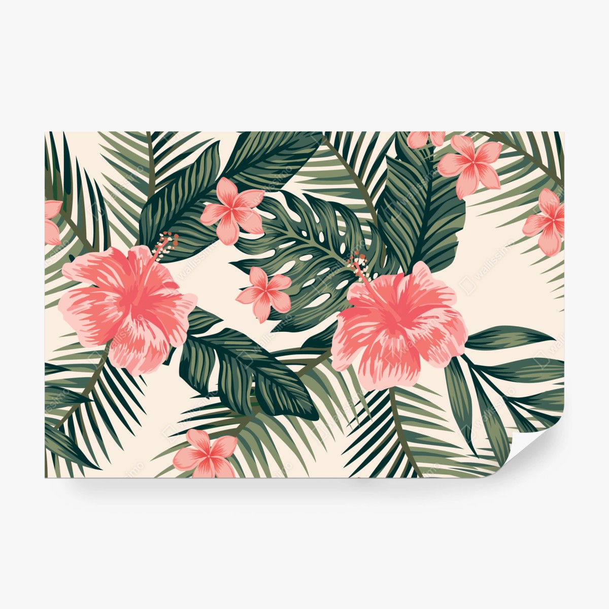 Fototapete tropisches hibiskusmuster – Wallnifity®