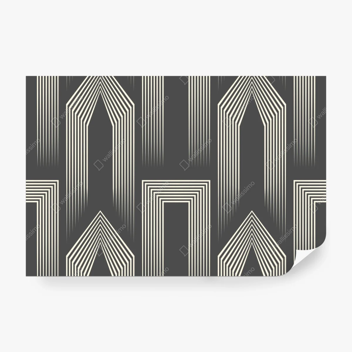 Fototapete geometrisches art-deco-muster in grau und beige – Wallnifity®