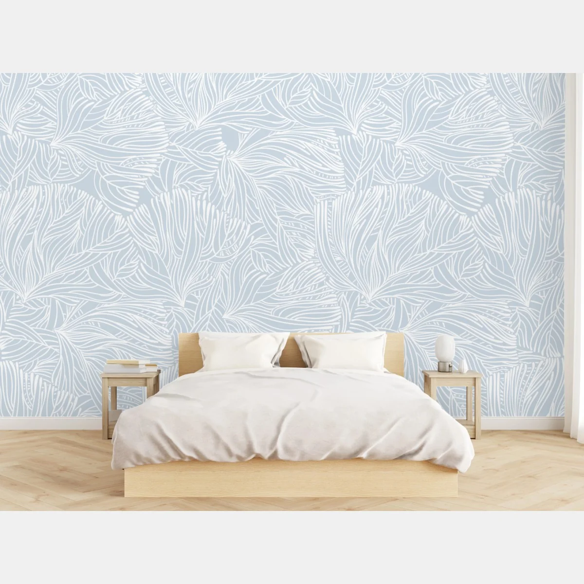 Fototapete sanftes blaues botanisches muster – Wallnifity® Fototapete sanftes blaues botanisches muster – Wallnifity®