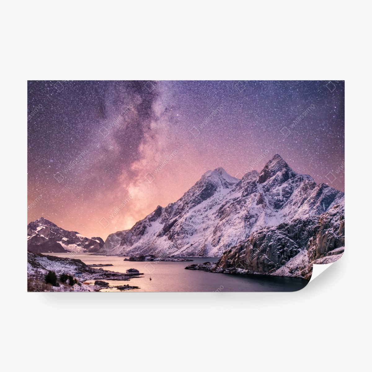 Fototapete milchstraße über verschneiten bergen in Norwegen – Wallnifity® Fototapete milchstraße über verschneiten bergen in Norwegen – Wallnifity®