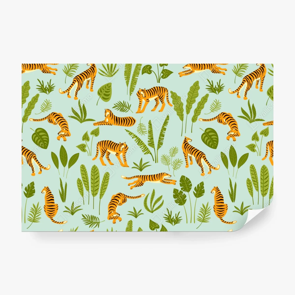 Fototapete verspieltes tiger dschungel muster – Wallnifity®