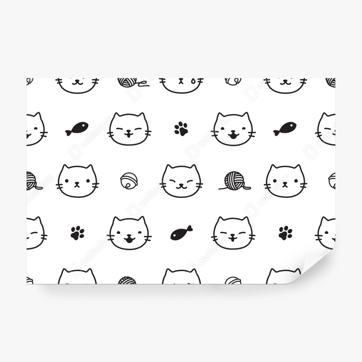 Fototapete verspieltes katzenmuster – Wallnifity® Fototapete verspieltes katzenmuster – Wallnifity®
