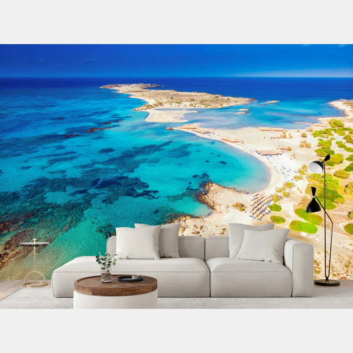 Fototapete Elafonissi strand, Kreta türkis lagune – Wallnifity® Fototapete Elafonissi strand, Kreta türkis lagune – Wallnifity®