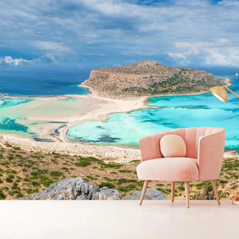Fototapete Balos Lagoon, Kreta panorama strandblick – Wallnifity® Fototapete Balos Lagoon, Kreta panorama strandblick – Wallnifity®
