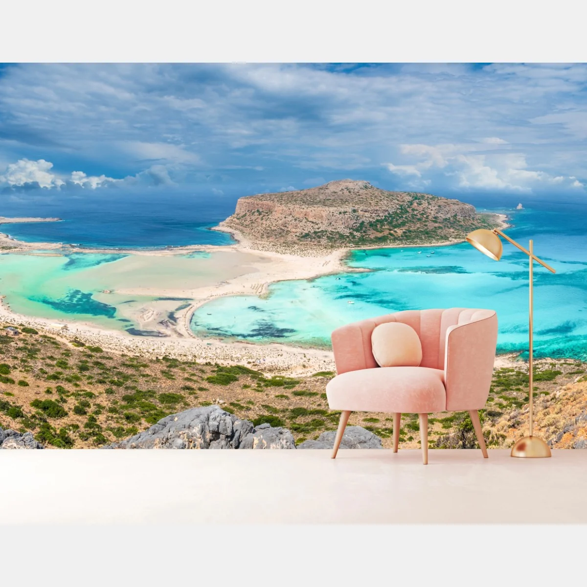 Fototapete Balos Lagoon, Kreta panorama strandblick – Wallnifity® Fototapete Balos Lagoon, Kreta panorama strandblick – Wallnifity®