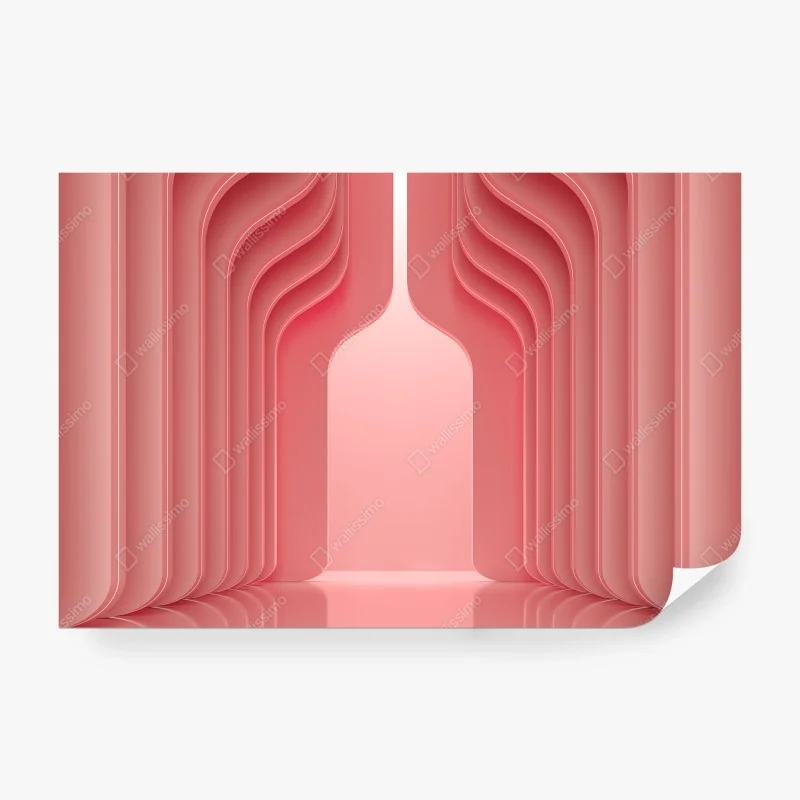 Fototapete zeitgenössisches korallenrosa architekturmotiv