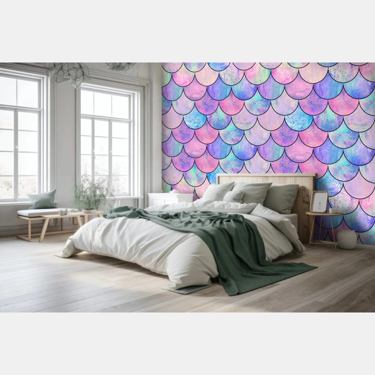 Fototapete pastell meerjungfrauen schuppenmuster – Wallnifity® Fototapete pastell meerjungfrauen schuppenmuster – Wallnifity®