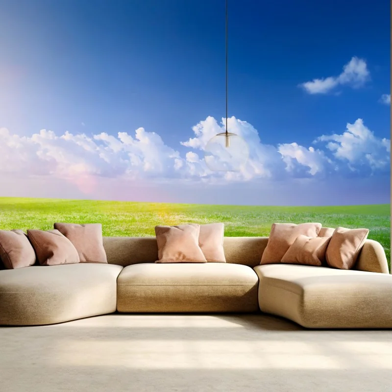 Fototapete sonnige frühlingswiese unter blauem himmel – Wallnifity® Fototapete sonnige frühlingswiese unter blauem himmel – Wallnifity®