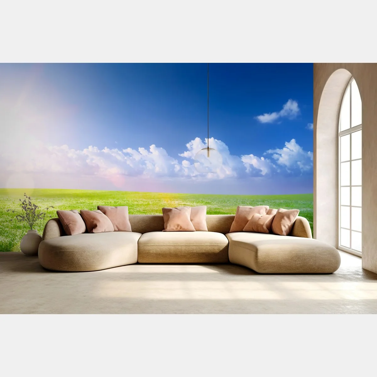 Fototapete sonnige frühlingswiese unter blauem himmel – Wallnifity® Fototapete sonnige frühlingswiese unter blauem himmel – Wallnifity®