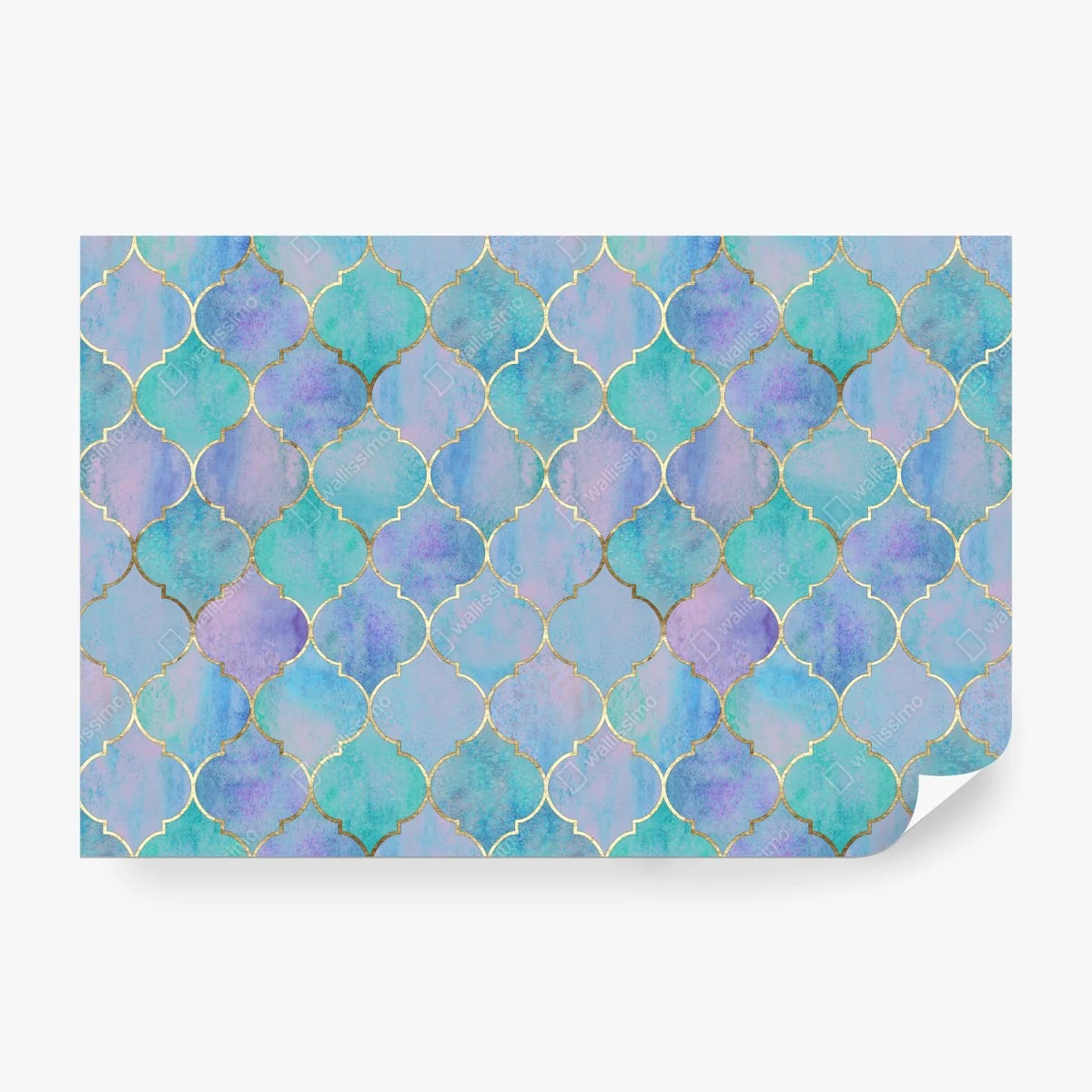 Fototapete pastell türkis marokkanisches fliesenmuster – Wallnifity® Fototapete pastell türkis marokkanisches fliesenmuster – Wallnifity®