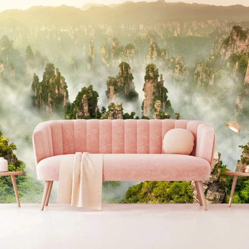 Fototapete neblige säulen von Zhangjiajie – Wallnifity® Fototapete neblige säulen von Zhangjiajie – Wallnifity®