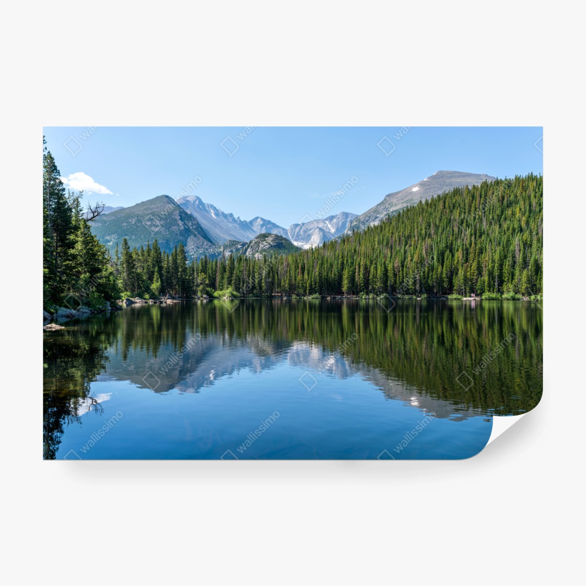 Fototapete gebirgssee mit spiegelung – Wallnifity®