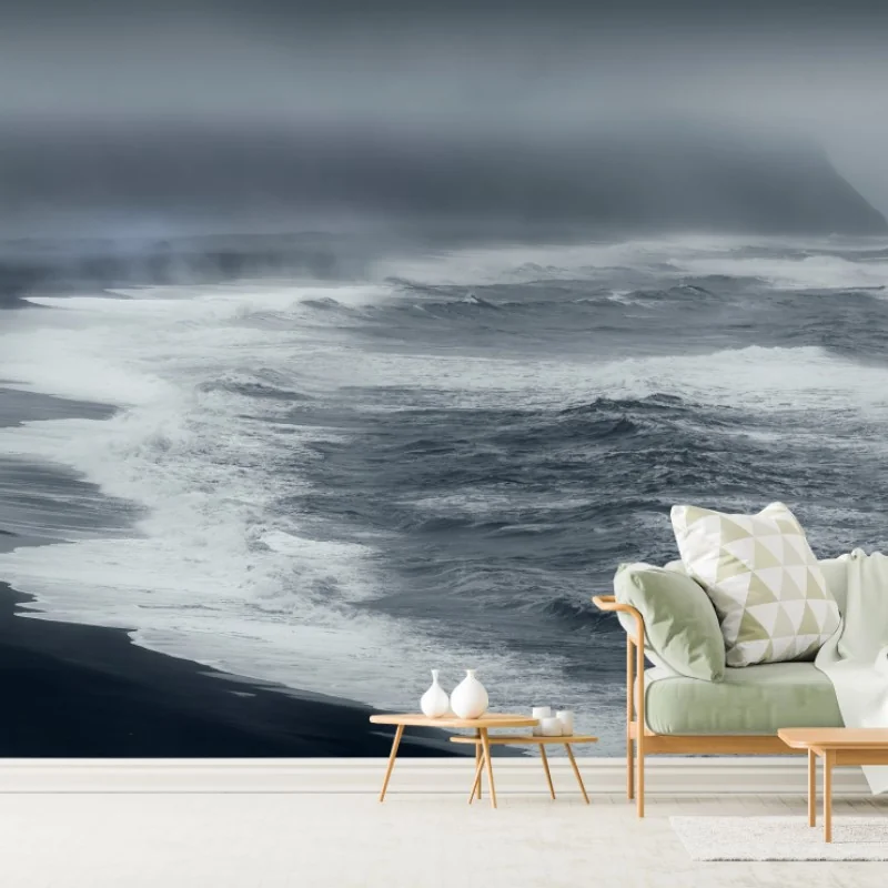 Fototapete stürmische küste von Island panorama