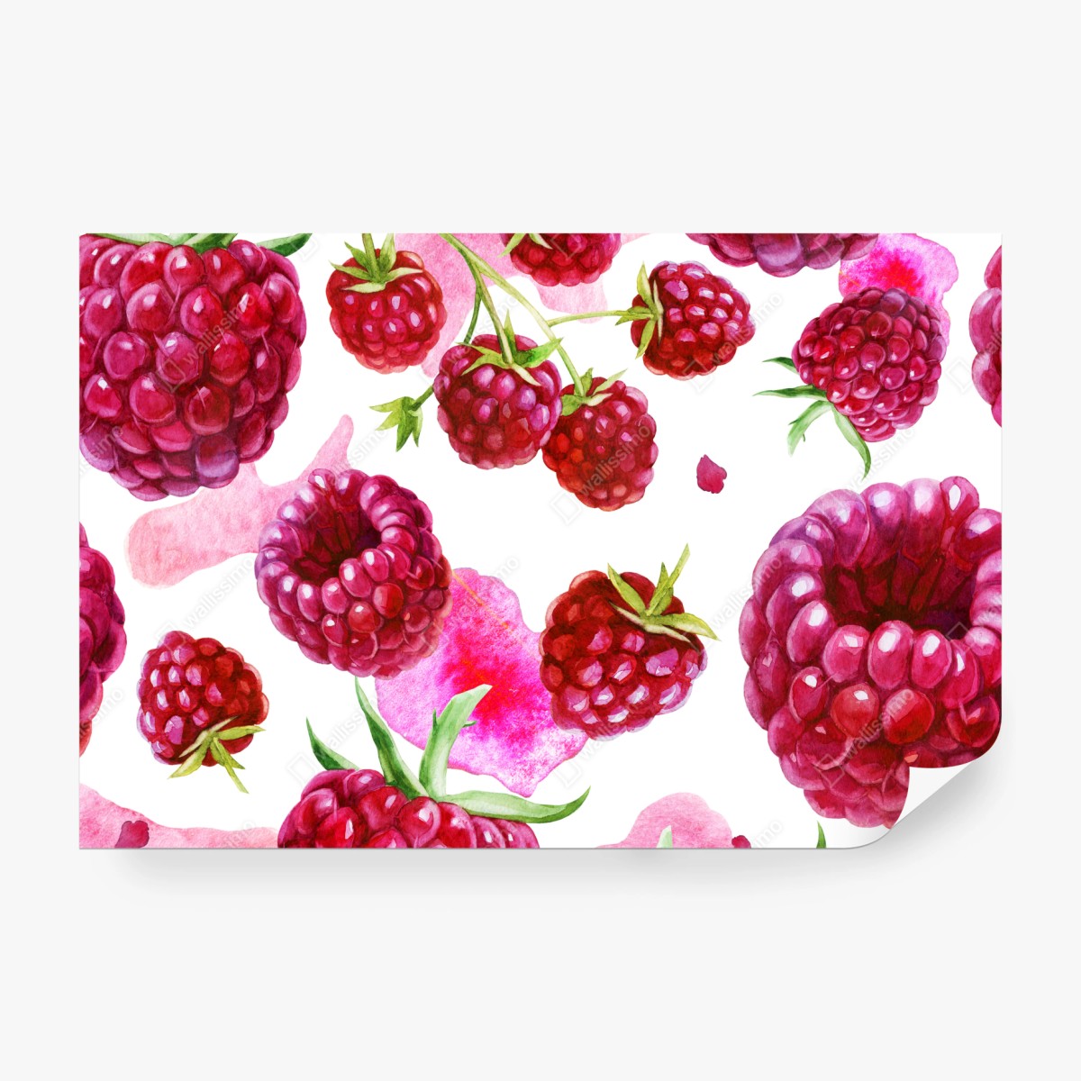 Fototapete aquarell himbeermuster – Wallnifity®