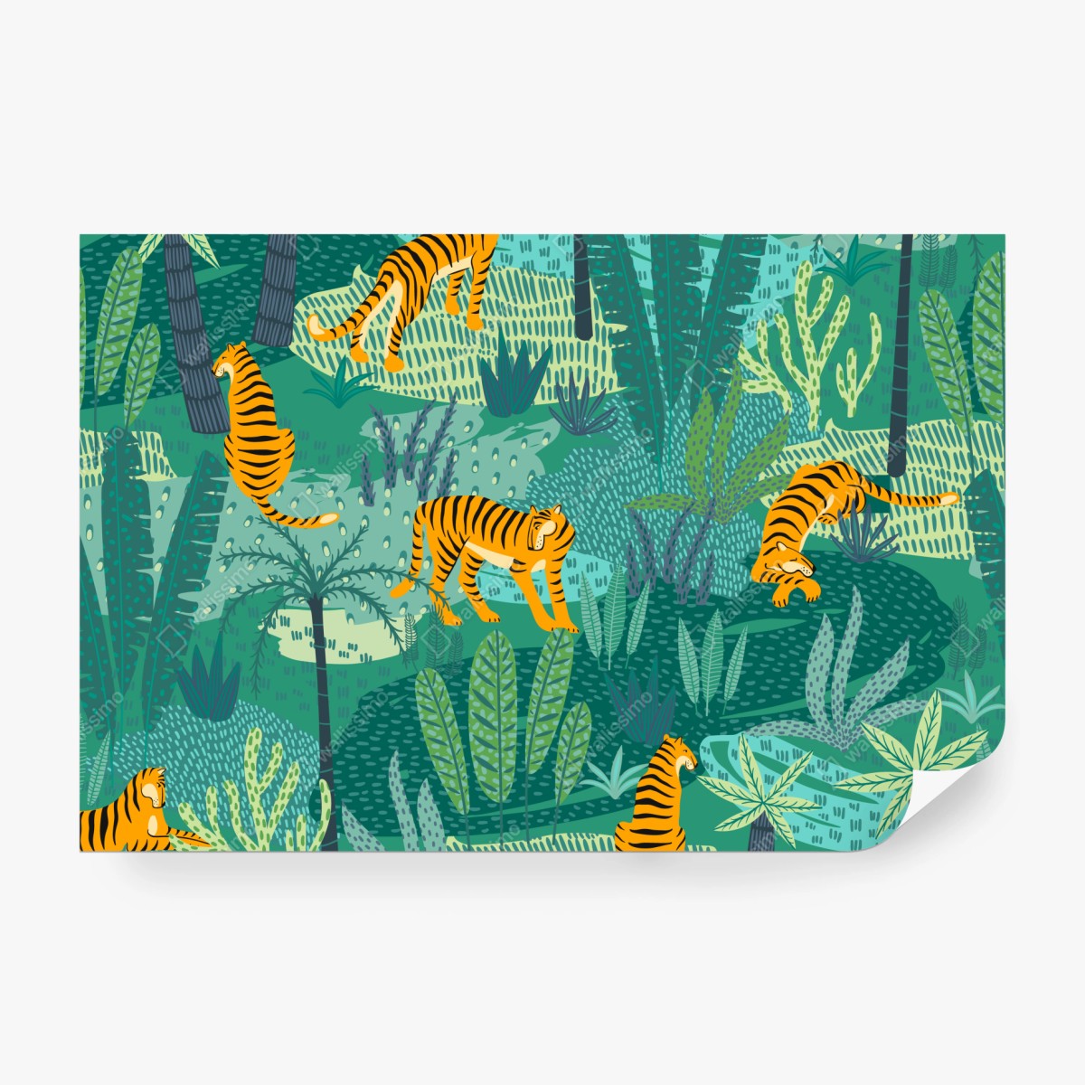 Fototapete tropischer dschungel mit tigern – Wallnifity®