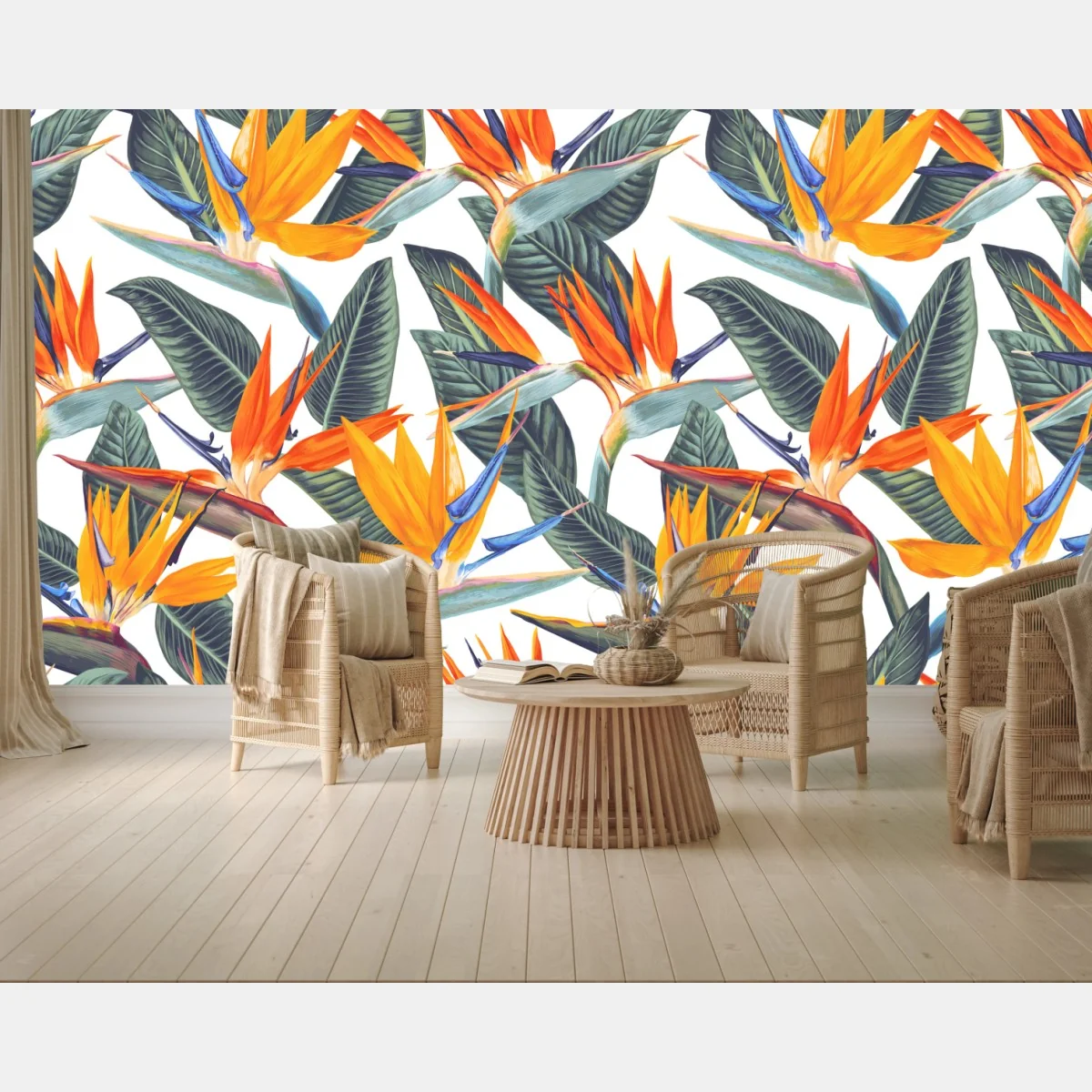 Fototapete tropisches muster mit strelitzien – Wallnifity® Fototapete tropisches muster mit strelitzien – Wallnifity®