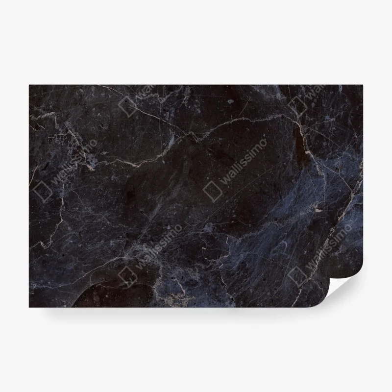 Fototapete dunkle marmortextur mit blauen adern