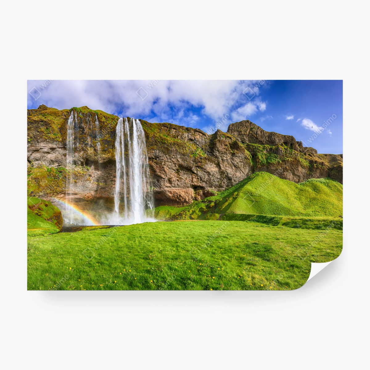 Fototapete Seljalandsfoss wasserfall panorama – Wallnifity® Fototapete Seljalandsfoss wasserfall panorama – Wallnifity®