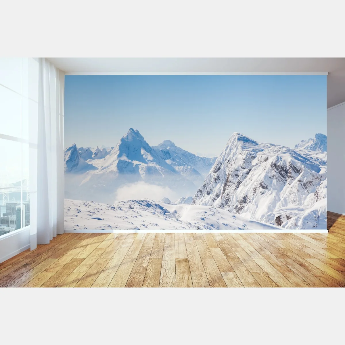 Fototapete ruhige panorama verschneiter berge – Wallnifity® Fototapete ruhige panorama verschneiter berge – Wallnifity®