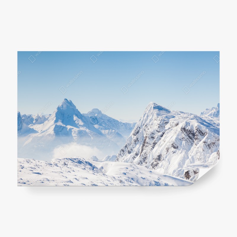 Fototapete ruhige panorama verschneiter berge