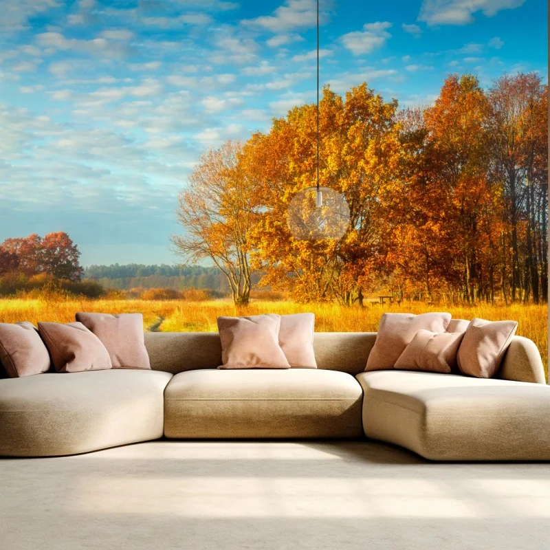 Fototapete goldene herbstwiese – Wallnifity® Fototapete goldene herbstwiese – Wallnifity®